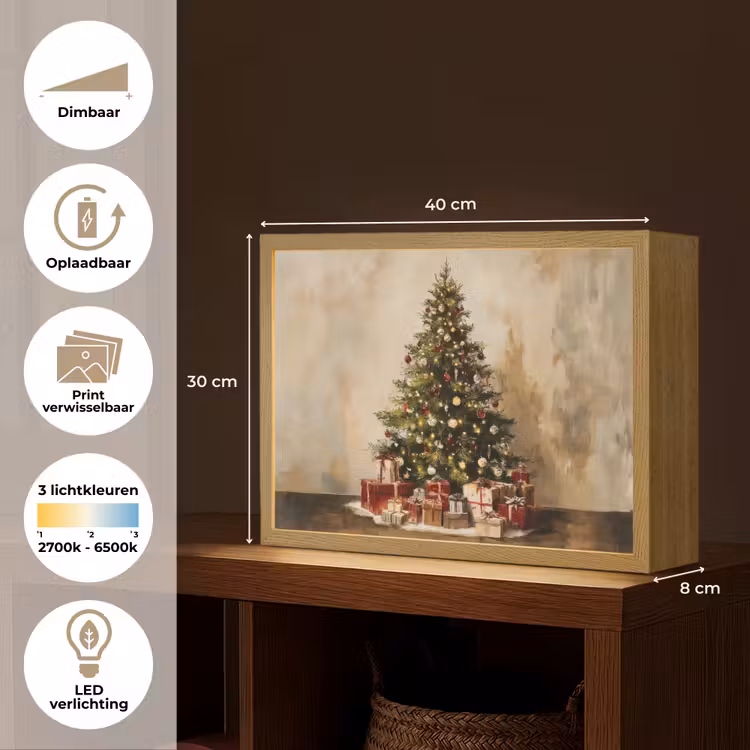 Lightbox - Wandlamp - Kerstboom - Versierd - Kleurrijk — 10