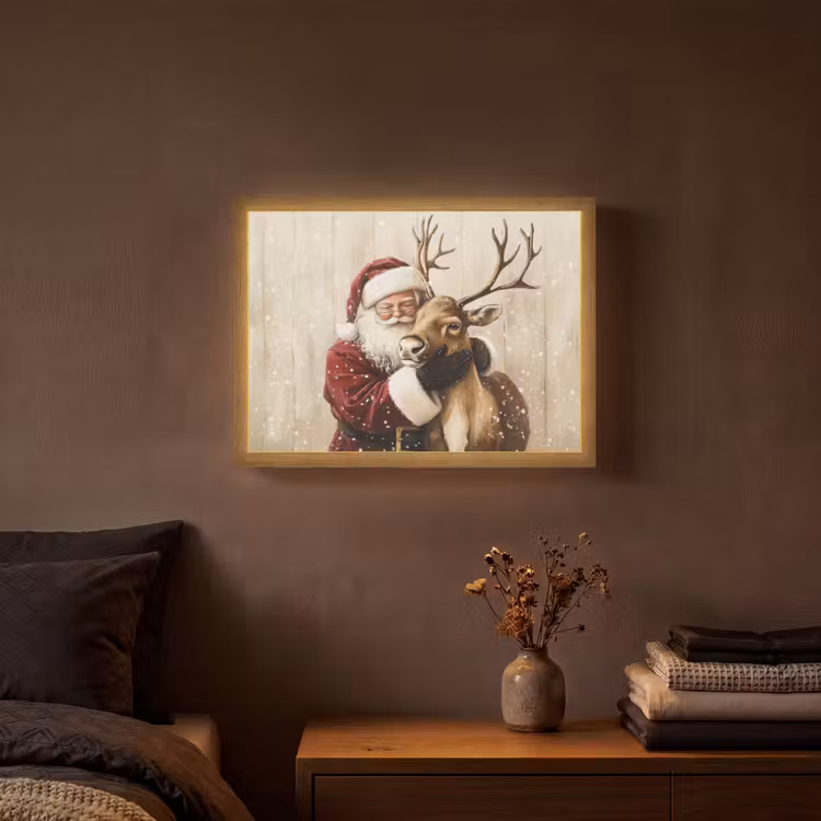Lightbox - Wandlamp - Kerstman - Rendier - Sneeuw - Kleurrijk — 3