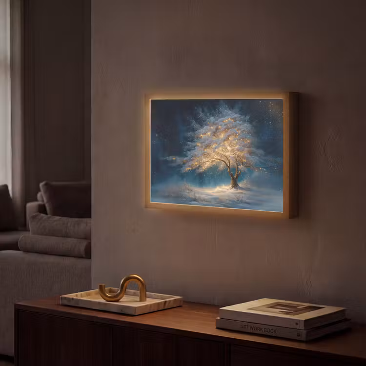 Lightbox - Wandlamp - Levensboom - Nacht - Donker - Blauw — 2