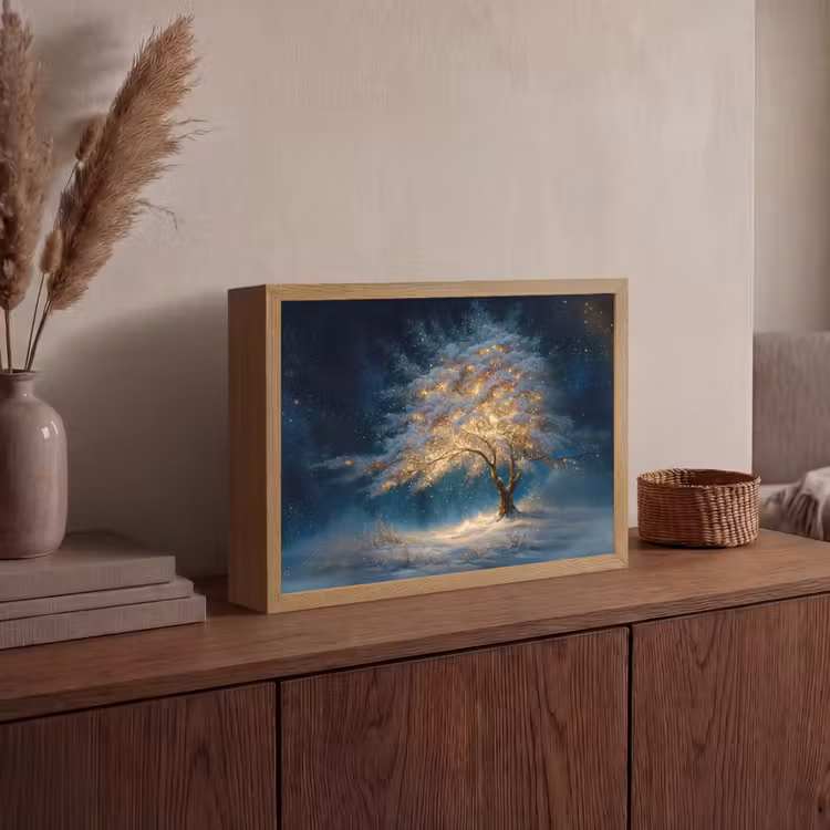 Lightbox - Wandlamp - Levensboom - Nacht - Donker - Blauw — 4