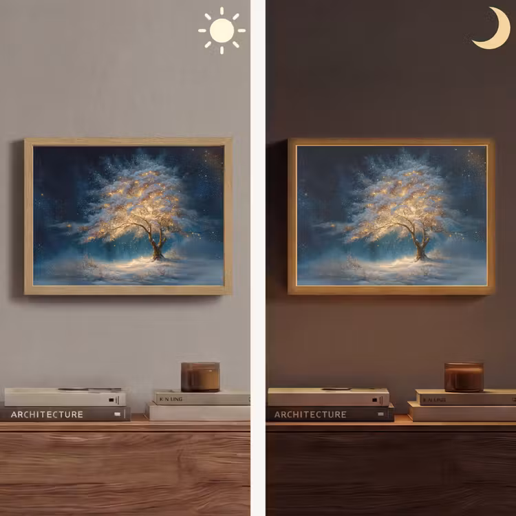 Lightbox - Wandlamp - Levensboom - Nacht - Donker - Blauw — 6