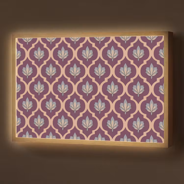 Lightbox - Wandlamp - Patroon - Paars - Bloem — 1