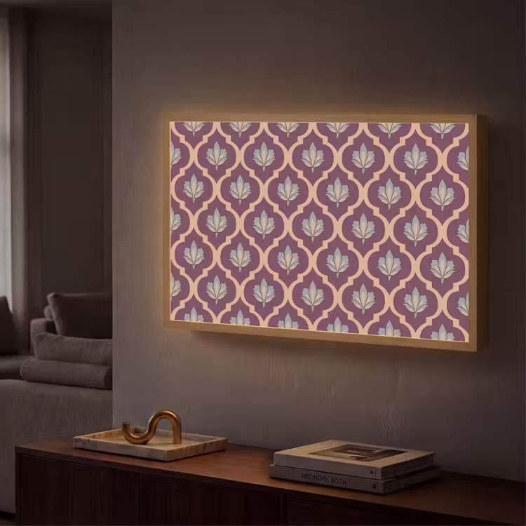 Lightbox - Wandlamp - Patroon - Paars - Bloem — 2