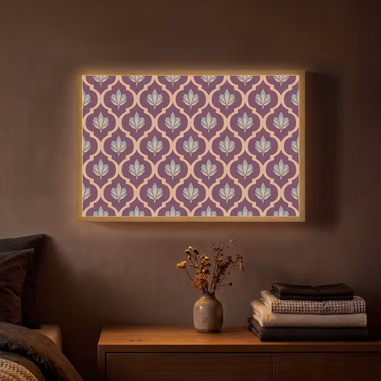 Lightbox - Wandlamp - Patroon - Paars - Bloem — 3