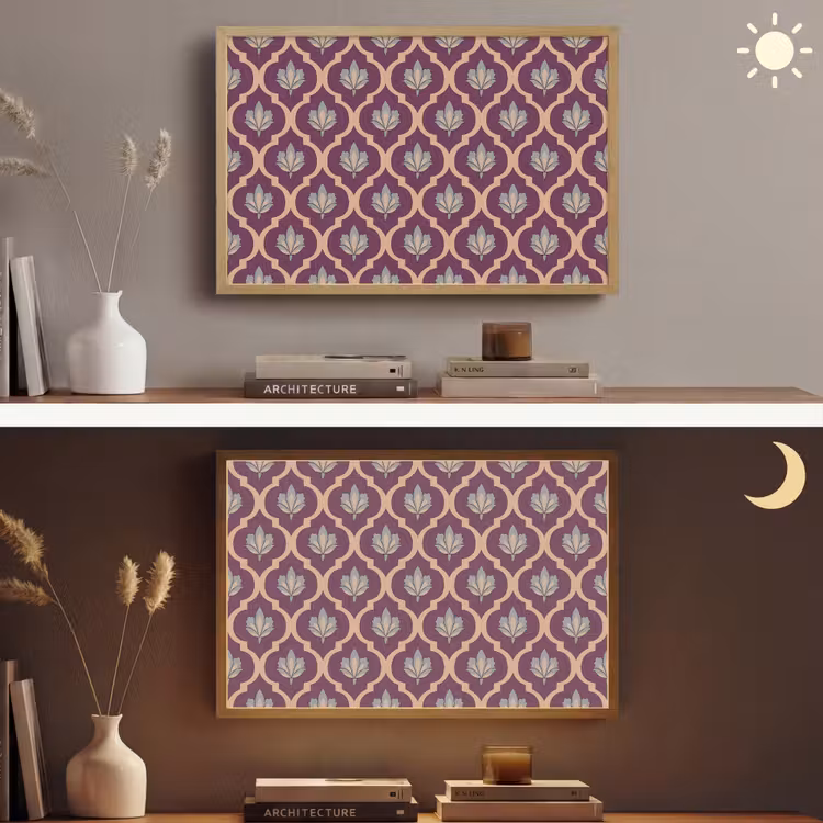 Lightbox - Wandlamp - Patroon - Paars - Bloem — 6