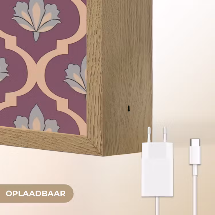 Lightbox - Wandlamp - Patroon - Paars - Bloem — 7