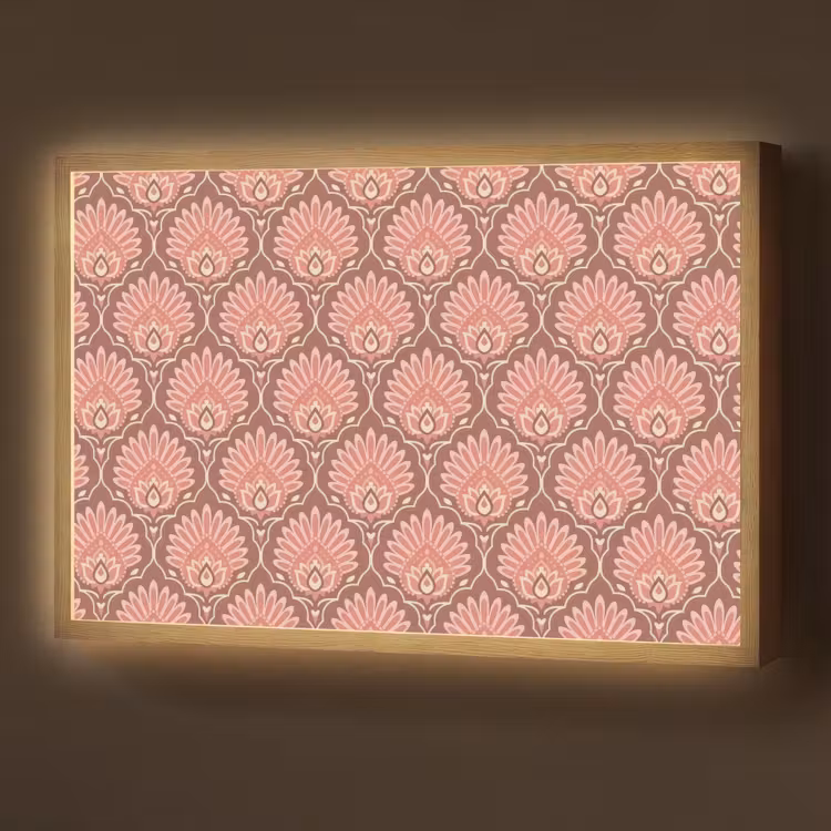 Lightbox - Wandlamp - Waaiermotief - Patroon - Roze — 1