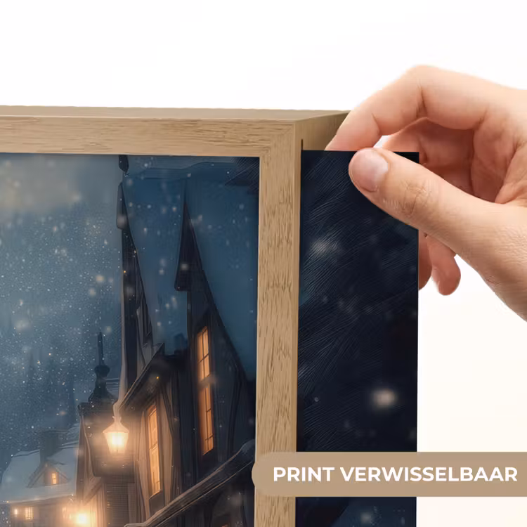 Lightbox - Wandlamp - Winterdorp - Sneeuw - Donker — 5