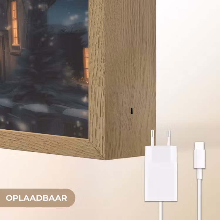 Lightbox - Wandlamp - Winterdorp - Sneeuw - Donker — 7