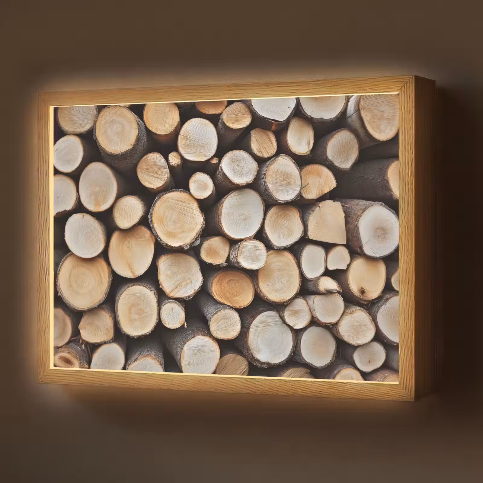 Lightbox - Wandlamp - Hout - Boomstammen - Textuur — 1