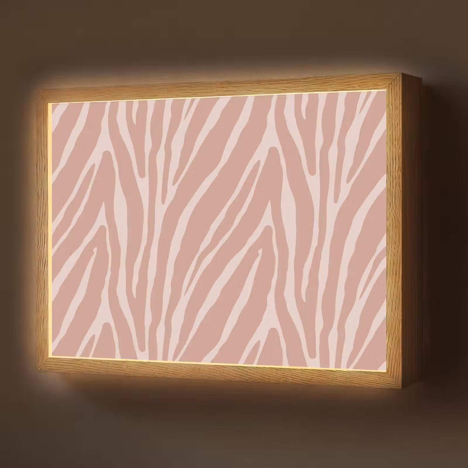 Lightbox - Wandlamp - Lichtroze - Zebra - Patroon - Donkerroze — 1