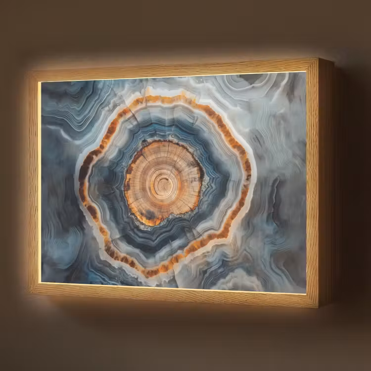 Lightbox - Wandlamp - Cirkel - Ringen - Steen - Tinten — 1