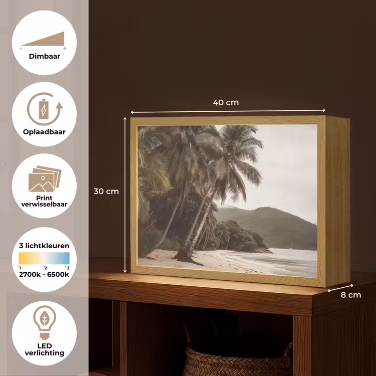 Lightbox - Wandlamp - Eiland - Palmboom - Zee — 10