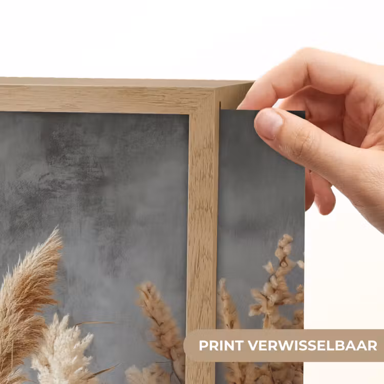 Lightbox - Wandlamp - Gedroogde Veldbloemen - Grijs - Beton — 5