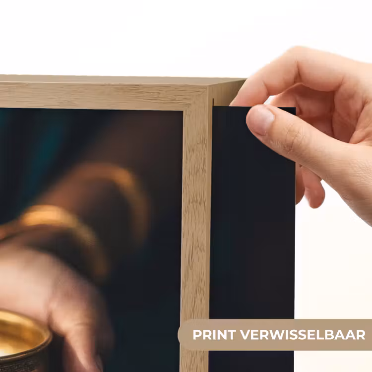 Lightbox - Wandlamp - Goud - Kom - Blauw — 5