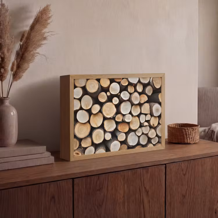 Lightbox - Wandlamp - Hout - Boomstammen - Textuur — 4