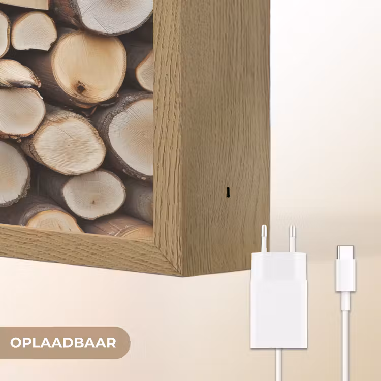 Lightbox - Wandlamp - Hout - Boomstammen - Textuur — 7