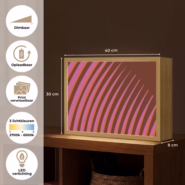 Lightbox - Wandlamp - Lijnen - Rood - Beweging — 10