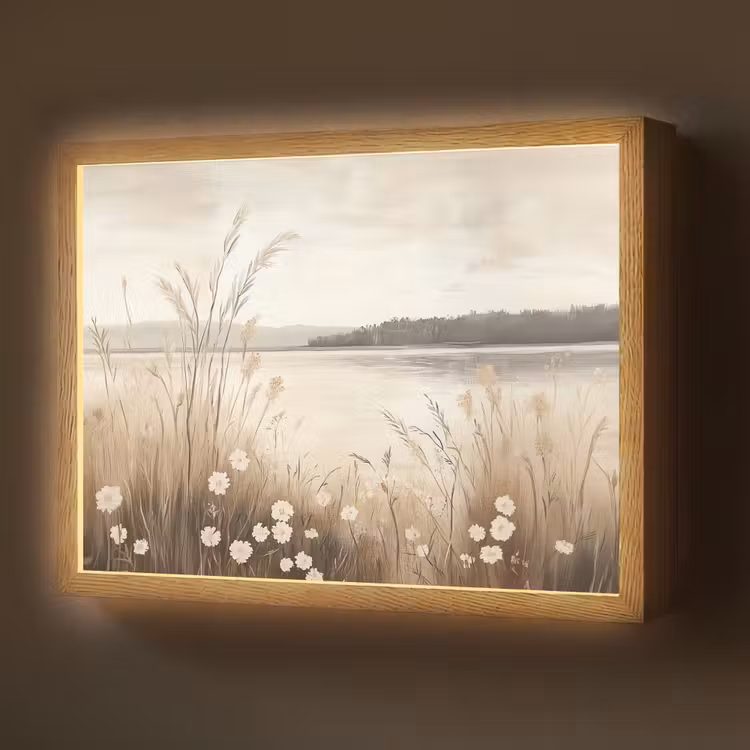 Lightbox - Wandlamp - Meer - Water - Natuur - Beige — 1