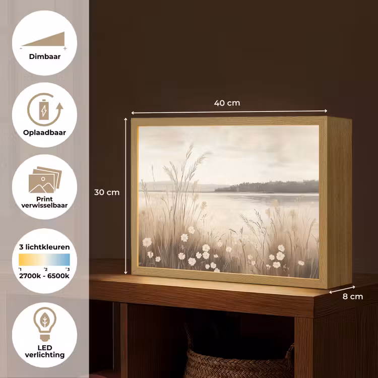 Lightbox - Wandlamp - Meer - Water - Natuur - Beige — 10