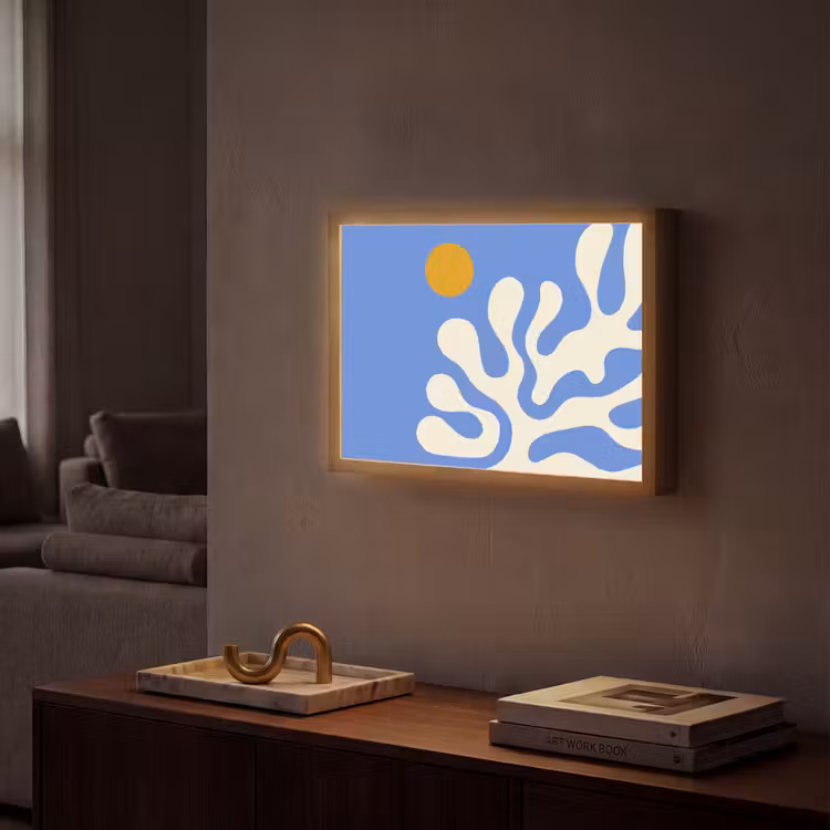 Lightbox - Wandlamp - Minimalistisch - Organisch patroon - Blauw — 2