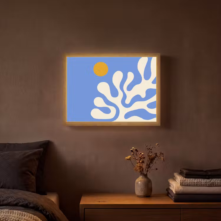 Lightbox - Wandlamp - Minimalistisch - Organisch patroon - Blauw — 3