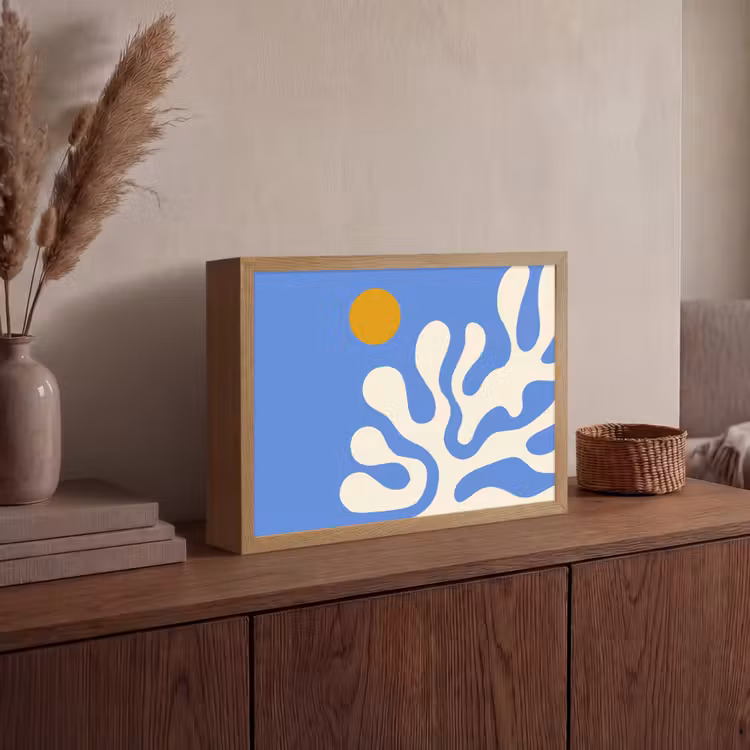 Lightbox - Wandlamp - Minimalistisch - Organisch patroon - Blauw — 4