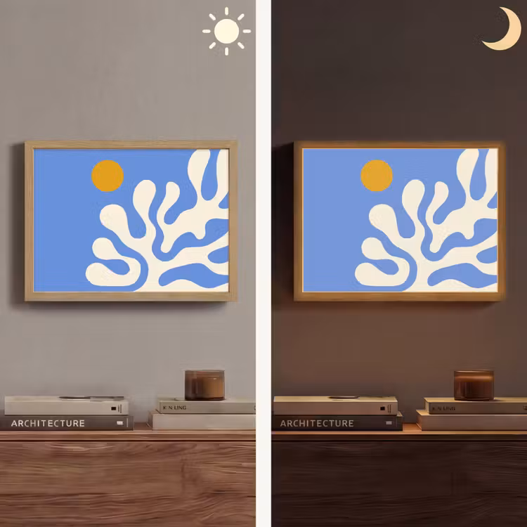 Lightbox - Wandlamp - Minimalistisch - Organisch patroon - Blauw — 6