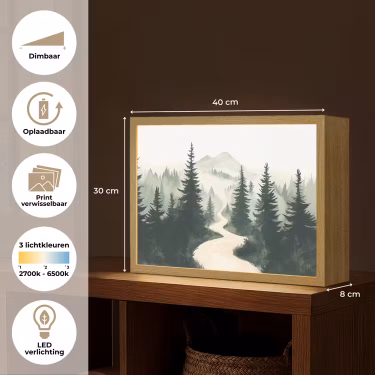 Lightbox - Wandlamp - Pad - Bomen - Bos - Illustratie — 10