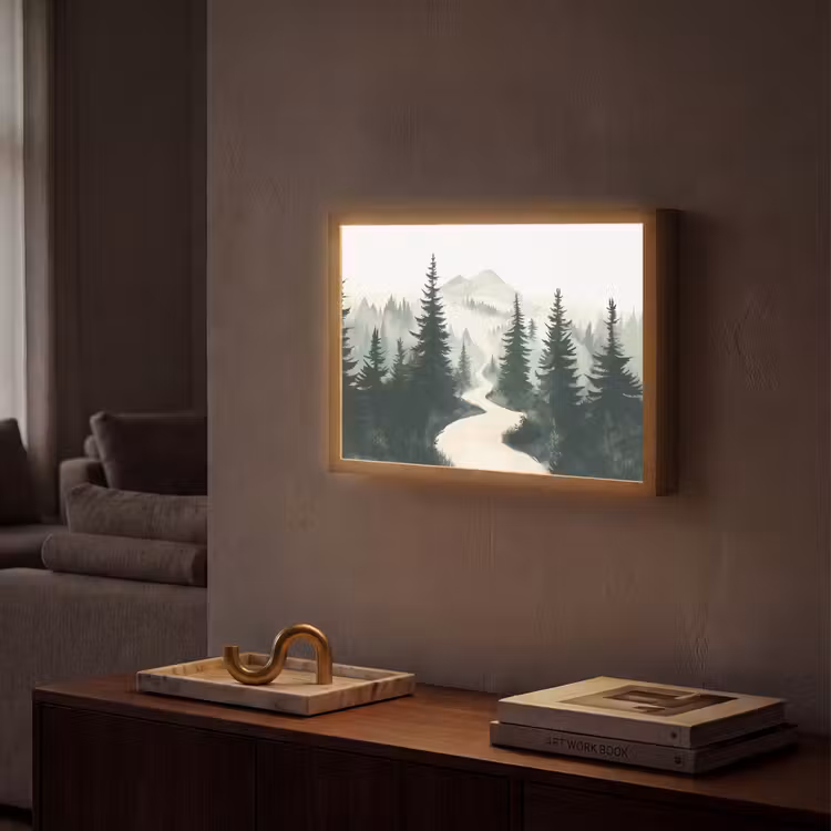Lightbox - Wandlamp - Pad - Bomen - Bos - Illustratie — 2