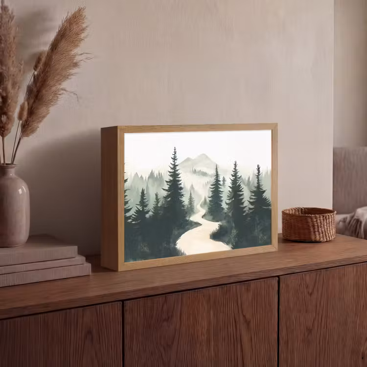 Lightbox - Wandlamp - Pad - Bomen - Bos - Illustratie — 4