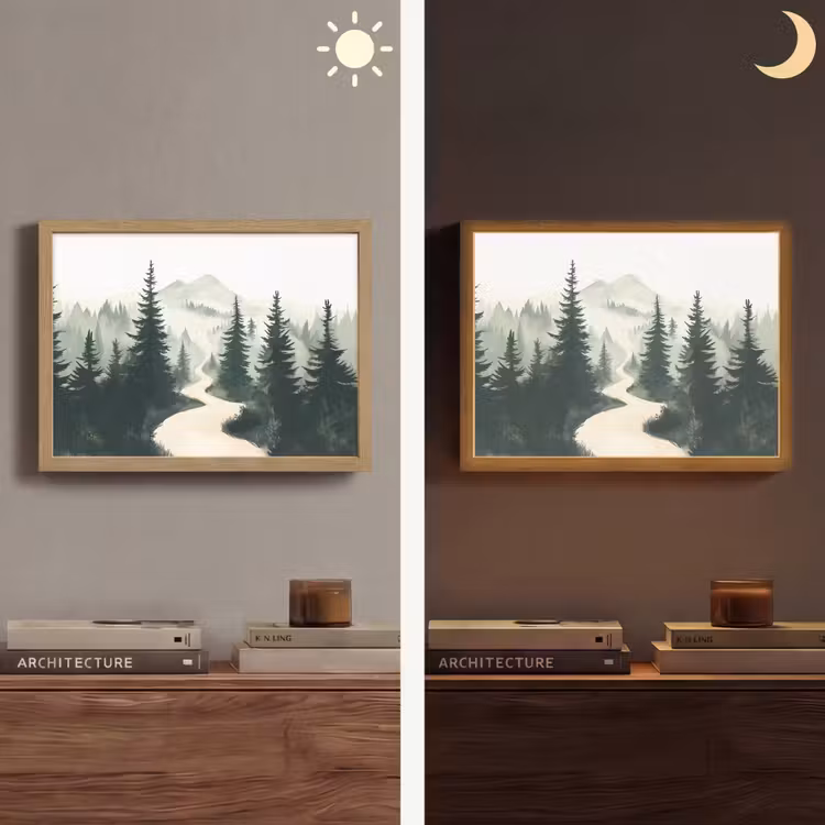 Lightbox - Wandlamp - Pad - Bomen - Bos - Illustratie — 6