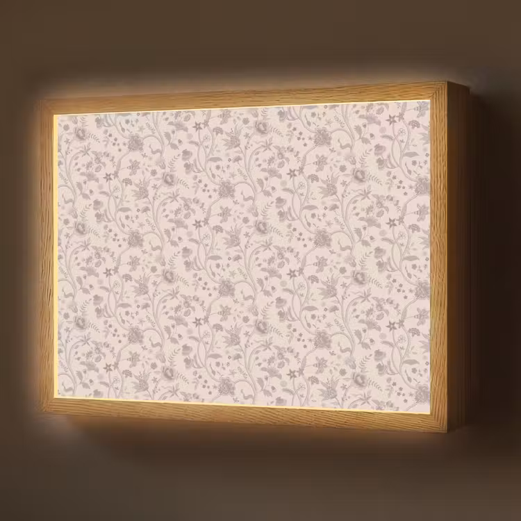 Lightbox - Wandlamp - Patroon - Bloemen - Paars — 1