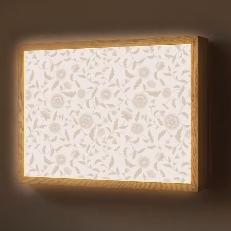 Lightbox - Wandlamp - Sierlijk - Bloemen - Beige — 1
