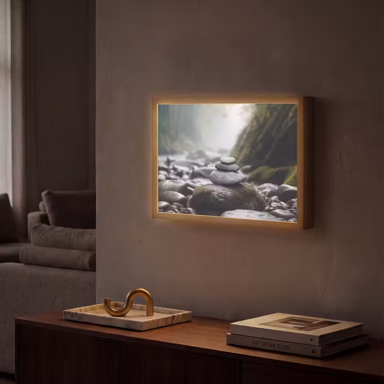 Lightbox - Wandlamp - Stenen - Stapel - Natuur — 2