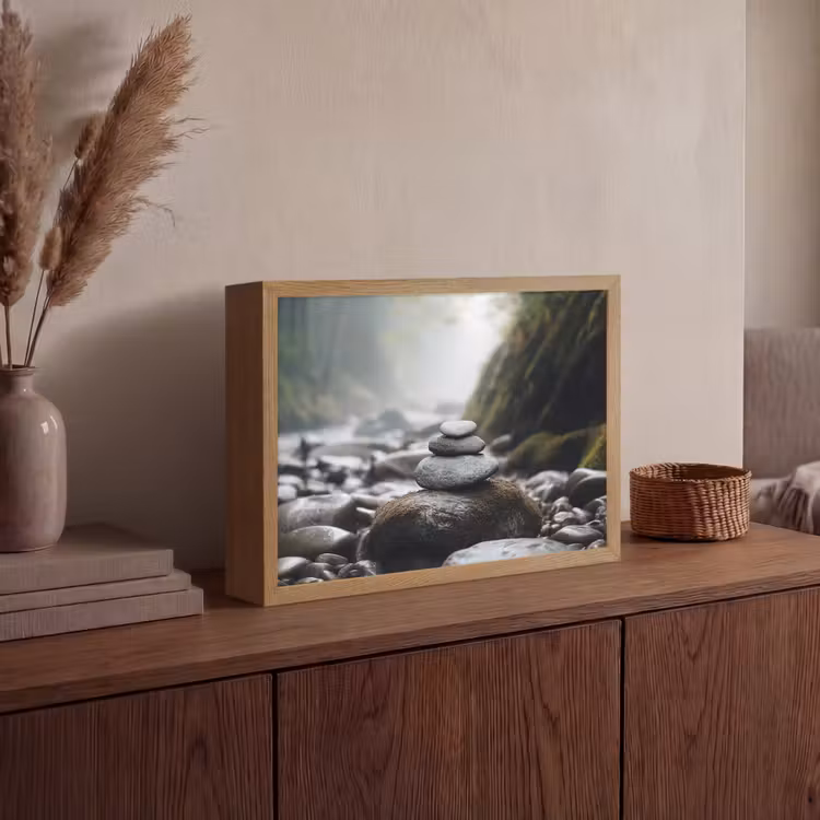 Lightbox - Wandlamp - Stenen - Stapel - Natuur — 4