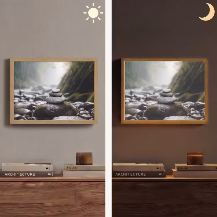Lightbox - Wandlamp - Stenen - Stapel - Natuur — 6