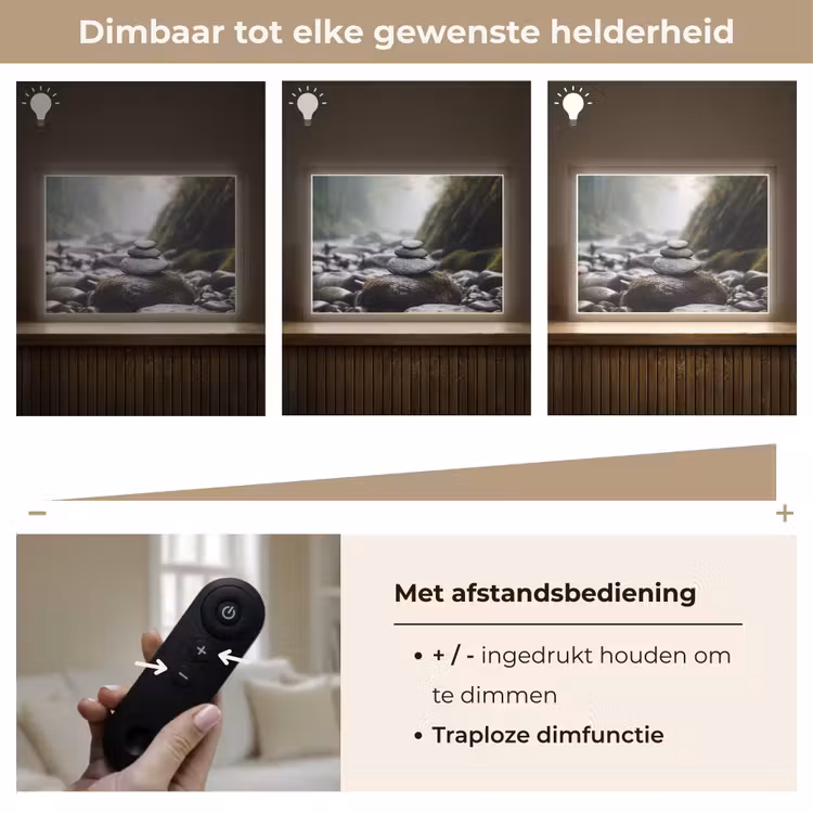 Lightbox - Wandlamp - Stenen - Stapel - Natuur — 9