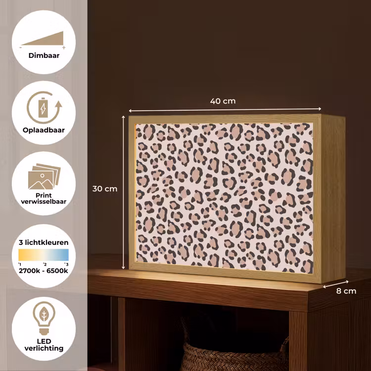Lightbox - Wandlamp - Vlekken - Beige - Luipaard — 10