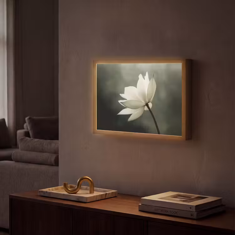 Lightbox - Wandlamp - Wit - Lotus - Donker - Bloem — 2