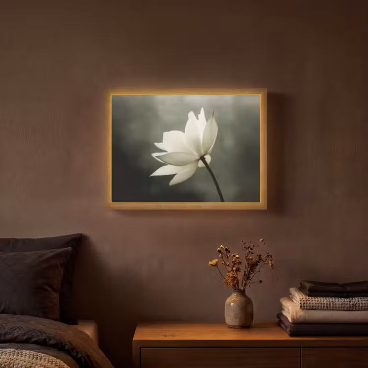 Lightbox - Wandlamp - Wit - Lotus - Donker - Bloem — 3