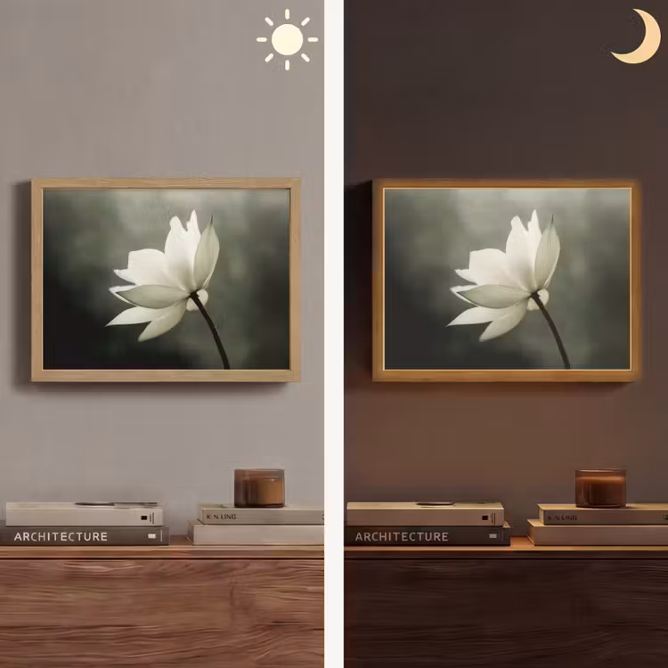 Lightbox - Wandlamp - Wit - Lotus - Donker - Bloem — 6