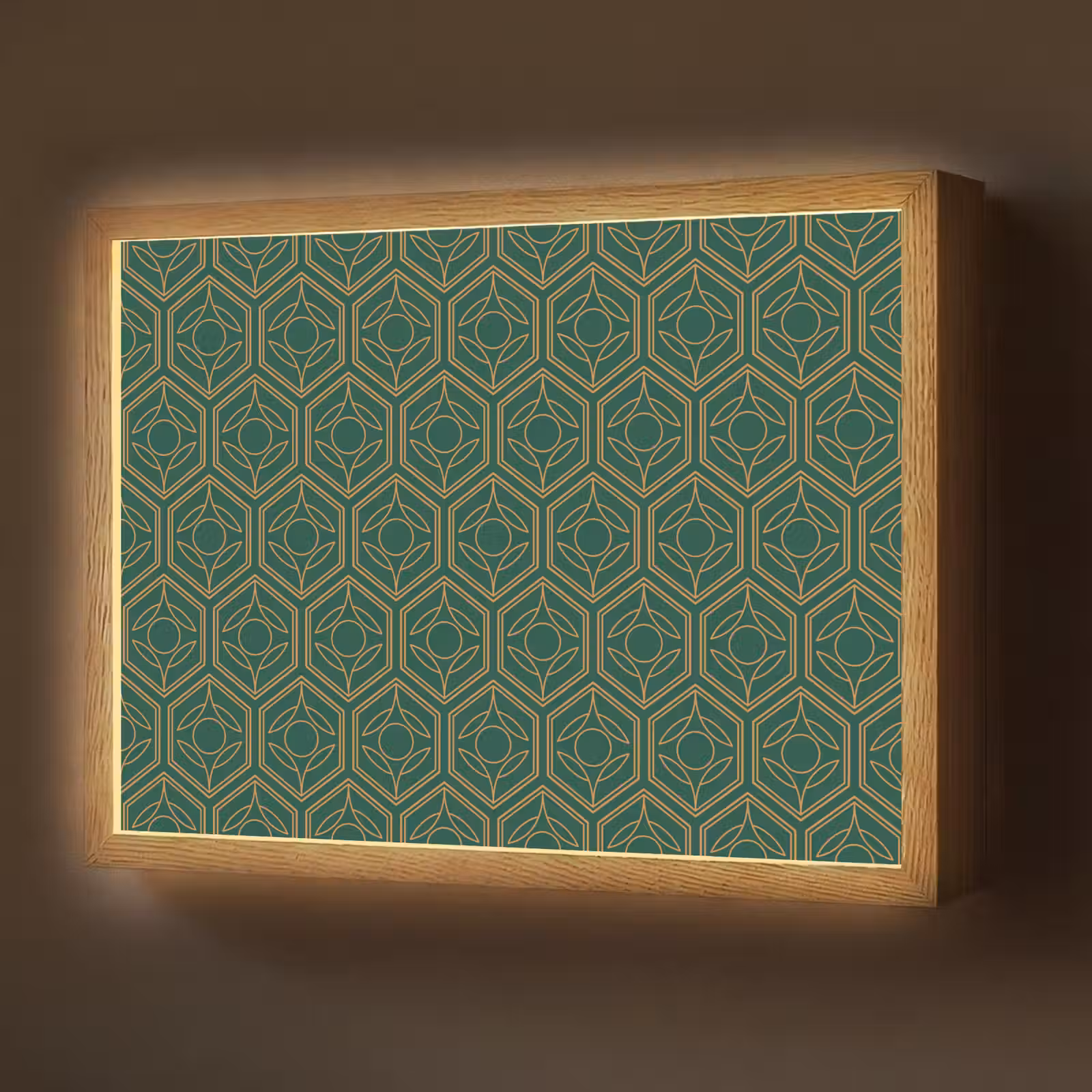 Lightbox - Wandlamp - Geometrisch - Patroon - Groen — 1