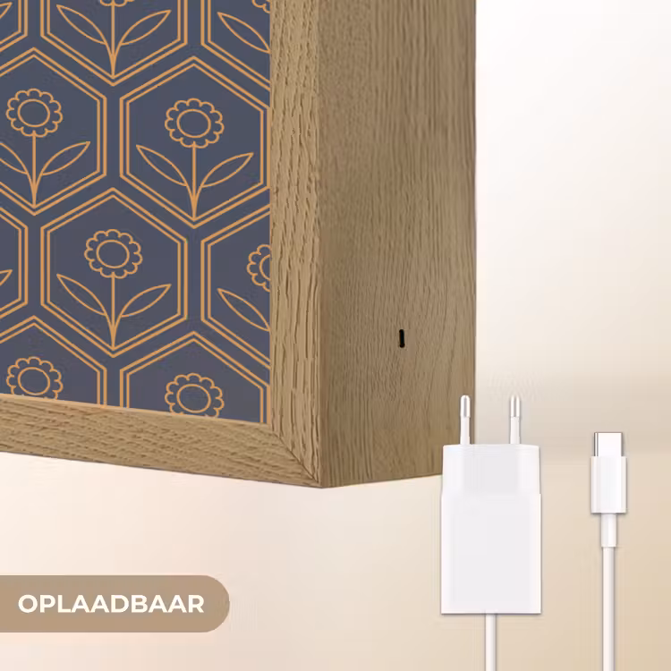 Lightbox - Wandlamp - Donkerblauw - Patroon - Bloem - Symmetrisch — 7