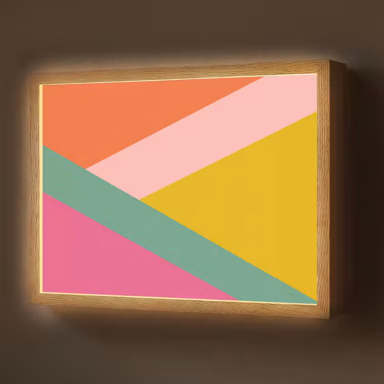 Lightbox - Wandlamp - Driehoeken - Kleurrijk - Abstract — 1
