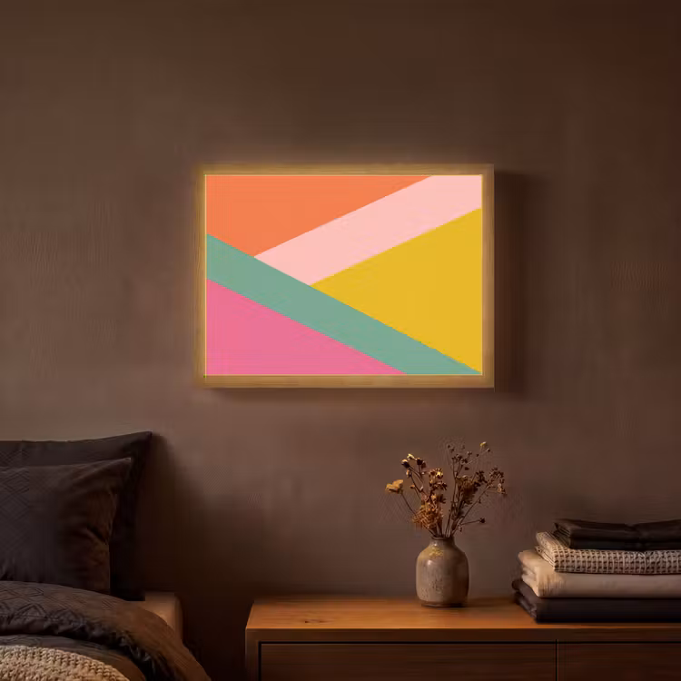 Lightbox - Wandlamp - Driehoeken - Kleurrijk - Abstract — 3