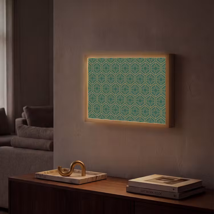 Lightbox - Wandlamp - Geometrisch - Patroon - Groen — 2