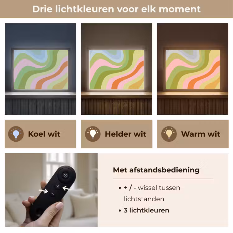 Lightbox - Wandlamp - Lijnen - Pasteltinten - Golvend — 8