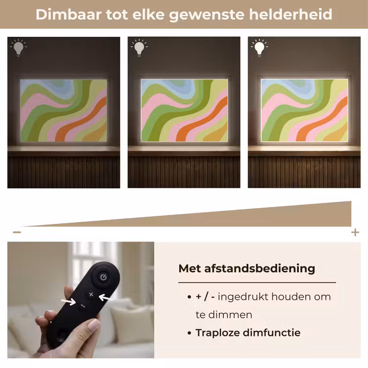 Lightbox - Wandlamp - Lijnen - Pasteltinten - Golvend — 9