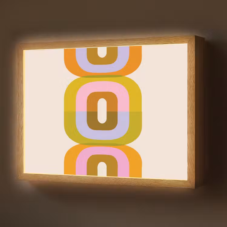 Lightbox - Wandlamp - Stapel - Vormen - Geblokt - Oranje — 1